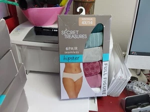 Nuevas con etiquetas bragas hipster sin costuras Secret Treasures para mujer Plus 6 pares 4x14 - Imagen 1 de 1