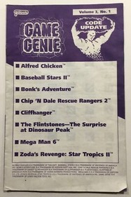 Rare NES NINTENDO Game Genie Codebook Update Vol 3: 1 Dino Peak, Bonk&rsquo;s Adv, RR2