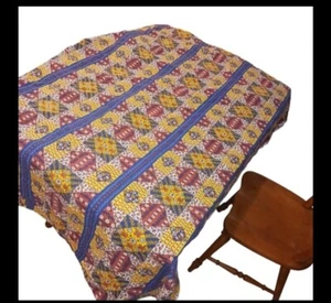 Waverly fabric tablecloth XL square Monroe County patchwork 88x99 Inches - Picture 1 of 8