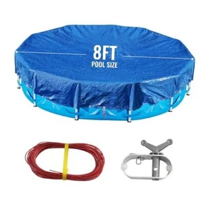 12Ft Pool Cover for （8Ft） Above Ground Pool, Winter Pool Cover Includes Winch  - Picture 1 of 7