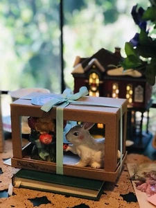 Set of 2 Blue Sky Ceramics Clay Works Easter Bunny S&P Spring NWT Goldminc - Picture 1 of 4