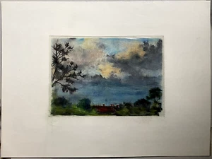 ::FRANZ EHMKE*1928-2018 RDA PINTOR BERLÍN PANKOW TECHOS PASTEL TORMENTA FIRMADO - Imagen 1 de 5
