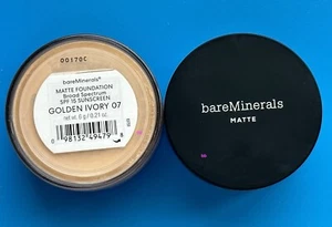 BareMinerals MATTE Foundation SPF15 6g/0.21 oz - GOLDEN IVORY 07 100% Authentic - Picture 1 of 1