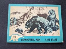 1961 Nu-Cards Dinosaur Series Card # 20 Neanderthal Man / Cave Bears  (VG/EX)