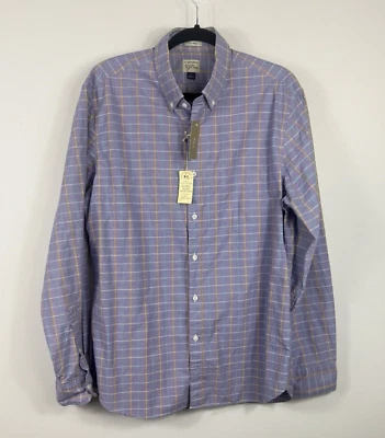 J. Crew men's purple check shirt 100% cotton long sleeved button up Size L NWT - Image 1 of 4