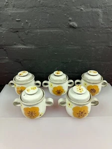 5 x Denby Minstrel Covered Handled Individual Soup Bowls Set - Picture 1 of 7