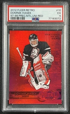DOMINIK HASEK PSA 5 2012 FLEER RETRO UNIVERSE PRECIOUS METAL GEMS RED PMG 92/100 - Image 1 of 2