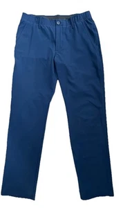Under Armour Heatgear Golf Pants Mens 34x32 Blue Flat Front Stretch Logo Summer - Picture 1 of 8