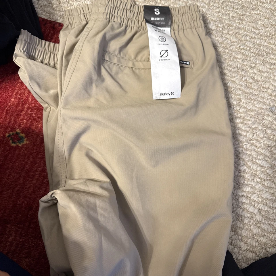 Hurley HMS24-06502 Men's Sz Medium Khaki Tapered Fit Tech Twill Jogger Pants