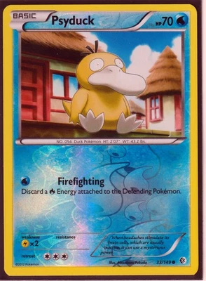 2012 POKEMON PSYDUCK 33/149 BLACK & WHITE BOUNDARIES CROSSED REV HOLO NM/LP-P33B - Image 1 of 2