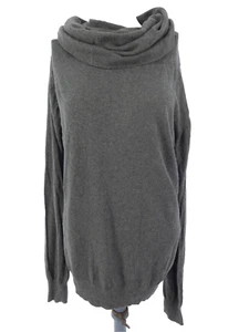 All Saints Jumper Funnel Neck Grey Skree Fine Knit Silk Cotton Y2K size M - Picture 1 of 24