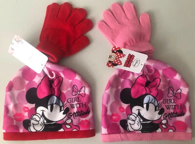 SUNCITY Minnie Maus Mädchen Winter Set 2 tlg. Mütze + Handschuhe Minnie Mouse