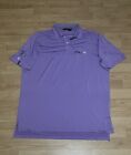 Rlx Ralph Lauren Mens Large Polo Shirt Purple Embroidered Logo Solid Stretch
