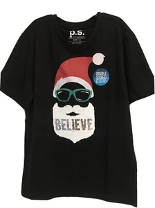 P.S. Aeropostale Kids Size 12 Unisex Christmas Santa “Believe” T-Shirt NWT - Picture 1 of 5