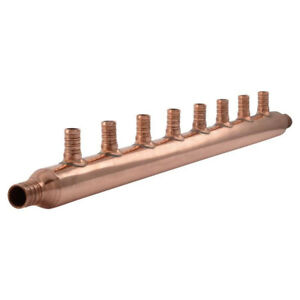 Copper Pex Manifold 3/4" with (8) 1/2" Pex Outlets
