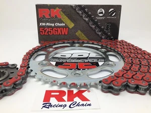 Kit de cadena y piñón rojo 2006-12 DL1000 V-Strom RK GXW525 16/41 relación QA - Imagen 1 de 6