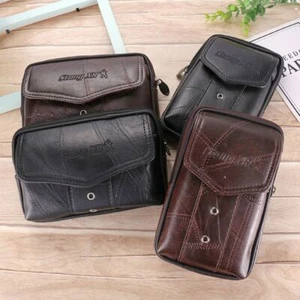 Vintage Leather Waist Bag Belt Holster Carry Phone Pouch Wallet for Case - Picture 1 of 12