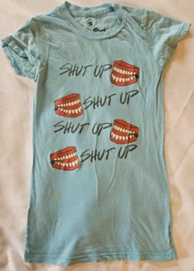 Junior's Local Celebrity Blue "Shut Up" TShirt/ US Size S /Junior Apparel - Picture 1 of 5