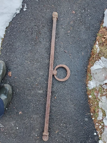 Antique Cast Iron Fireplace Andiron Crossbar 46" Cover