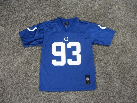 Indianapolis Colts Dwight Freeney Jersey Boys Large Blue Short Sleeve Youth NFL Cover