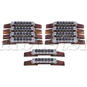10x Jazz Bridge Metal+Wood Suitable for Archtop Jazz Guitar 13.7x 1.5cm - Picture 1 of 2