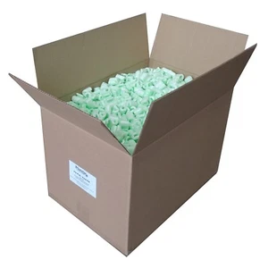 Flo Pak Green Void Fill / Packing Peanuts 18" x 12" x 12" (1.5 cuft) Boxed - Picture 1 of 2