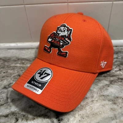 ‘47 Cleveland Browns MVP Brownie The Elf Adjustable Strapback Orange Cap Hat NEW - Image 1 of 4