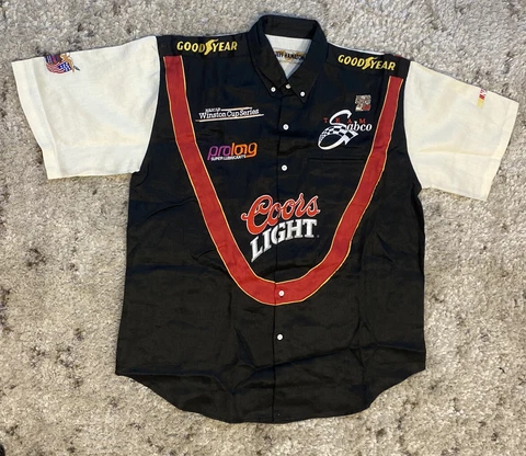 Vintage Sterling Marlin Coors Light Pit Crew Button Up Shirt XL Cover