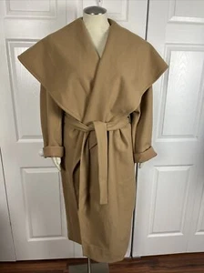 Rebdolls Model Behavior Wide Collar Belted Midi Oversize Coat Tan Size 3X - Picture 1 of 14