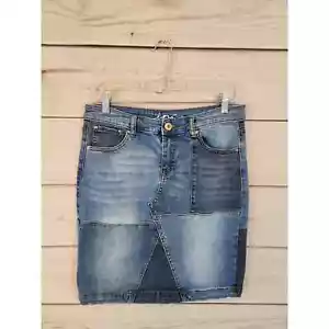 INC International Concepts Women's Blue Solid Denim Stretch Pencil Skirt Size 6 - Picture 1 of 6