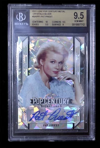 Beckett 9.5 2021 Hoja POP Century Cristales de Metal Plata Pat Priest Firmado 14/25 - Imagen 1 de 2