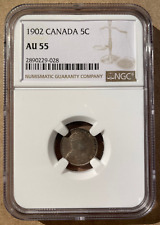 1902 CANADA 5 CENTS NGC AU 55 - Silver!