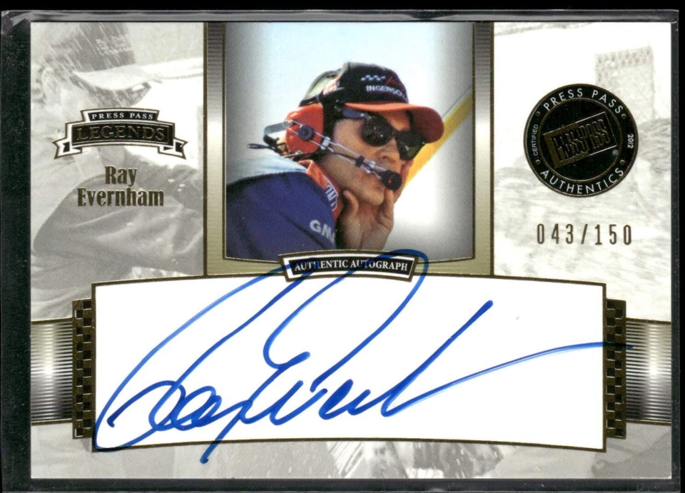 2012 Press Pass Legends RAY EVERNHAM /150 Auto Press Proof #LG-RE NASCAR N361 - Image 1 of 3