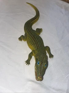 Vintage Crocodile Alligator Vinyl Toy Rubber With Squeaker Nice Paint - Picture 1 of 5
