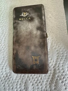 JAPANESE SHIBAYAMA METAL CIGARETE BOX INLAID WITH GOLD & SILVER BUTTERFLIES ETC - Picture 1 of 12