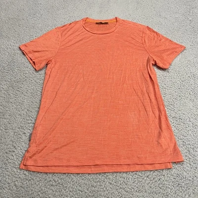 Camisa Icebreaker Para Hombre Mediana Naranja Roja Mezcla Lana Merino Capa Base Cool Lite Foto 1 de 4
