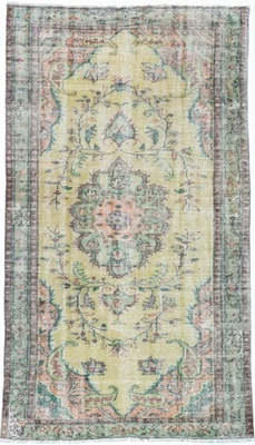 Alfombra tradicional de lana oriental anudada a mano vintage de 5'4" x 9'5" Foto 1 de 2