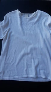 Allison Daley white top with raised dots size 1X - Picture 1 of 6