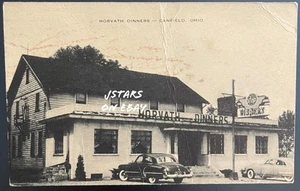 1950s CANFIELD, OH, HORVATH DINING ROOM RESTAURANT VIEW POSTCARD - Picture 1 of 2