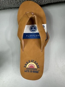 Life is Good Flip Flops Take It Easy Damengröße 10 braun brandneu im Paket - Bild 1 von 8