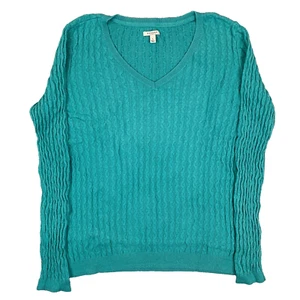 Sonoma Blue Collared V Neck Knitted Jumper Women's Size Large - Imagen 1 de 12