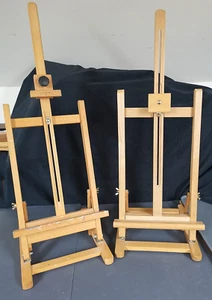 2 Beechwood Artist Tilting Table Easels, W&N + 1 Unbranded max Height 83 + 75 cm - Picture 1 of 5