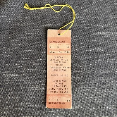 Boleto de tribuna Louisiana Downs 1974 domingo 10 de noviembre de 1974 carreras de caballos Foto 1 de 4