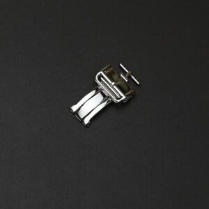 17mm Deployment Clasp for Hermes Folding Buckle Polished Stainless Steel Silver