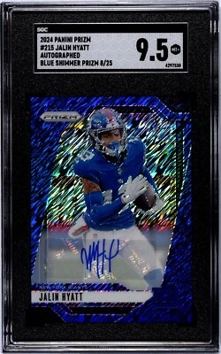 2024 Panini Prizm Jalin Hyatt Blue Shimmer AUTO /25 SGC 9.5 - Image 1 of 2