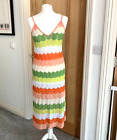 Crochet Pleated Maxi Dress Length 38" Size S/L Festival Carnival Holiday Cruise
