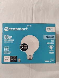 EcoSmart 60W Replacement 14-Watt G25 CFL Light Bulb Daylight 2 Pack 599493 - Picture 1 of 6