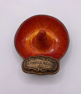 VTG Treasure Craft Pottery Myrtle Beach Souvenir Ashtray Trinket Tray Sombrero - Picture 1 of 7