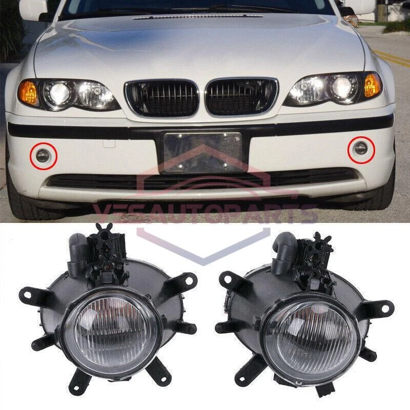 2Pcs Front Bumper Fog Lights Housing Fit For 2002-2005 BMW 325i 325xi 330i 330xi — 第 1/4 张图片