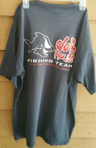 CAMISETA DE PESCA L ROJA BLANCA AZUL PERRO CASA EQUIPO DE PESCA ALGODÓN - Imagen 1 de 5